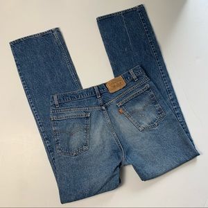 026 - VINTAGE 80s LEVIS STRAUS AND COMPANY 33 x 34 ORANGE TAB FADED DENIM JEANS